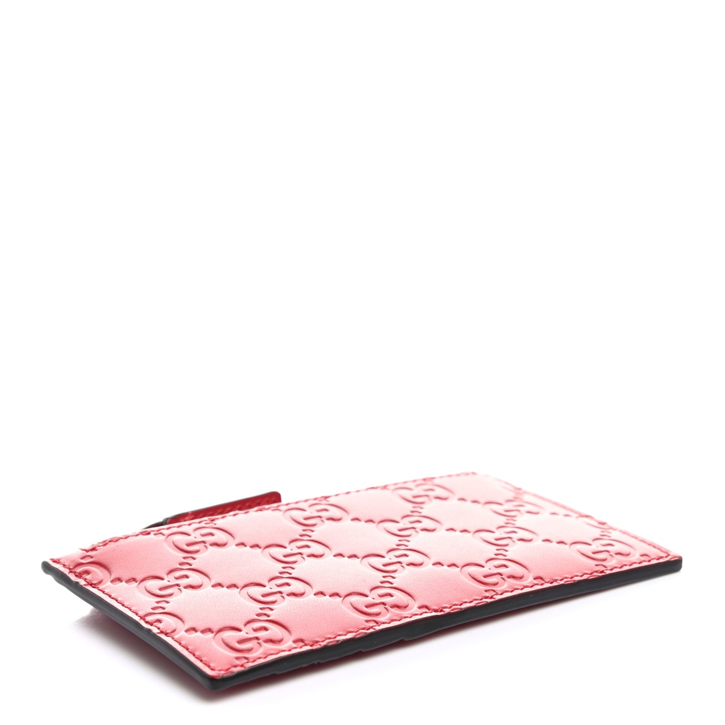 Guccissima Signature Coin Case Card Holder Hibiscus Red