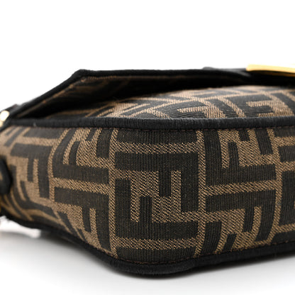 Fendi Fabric Jacquard FF 1974 Medium Baguette Tobacco Moro Black 11 of 15