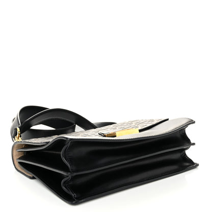 Fendi Vitello Liberty Bi-Color FF 1974 Embossed Chain Strap Kan U Shoulder Bag Black Maya 4 of 11