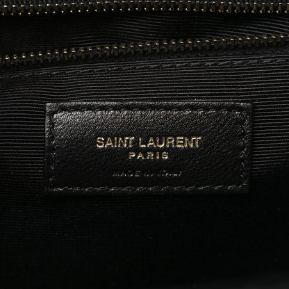 Saint Laurent Grain De Poudre Textured Mixed Matelasse Large Triquilt Monogram Satchel Black 6 of 10