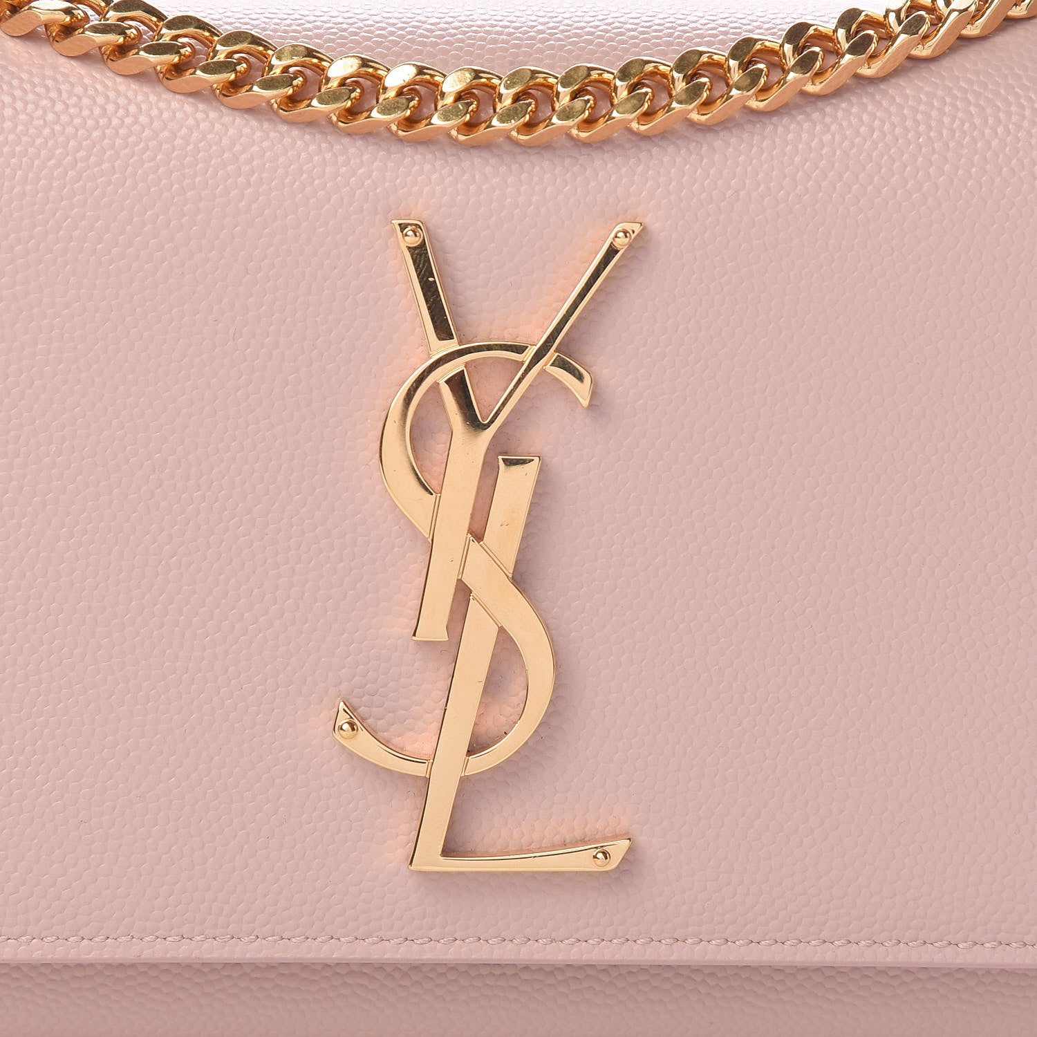 Saint Laurent Grain De Poudre Small Monogram Kate Satchel Pale Blush 7 of 14
