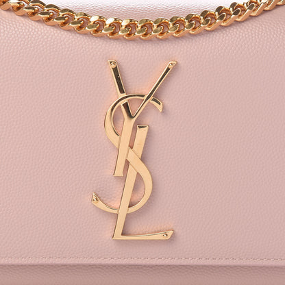 Saint Laurent Grain De Poudre Small Monogram Kate Satchel Pale Blush 7 of 14