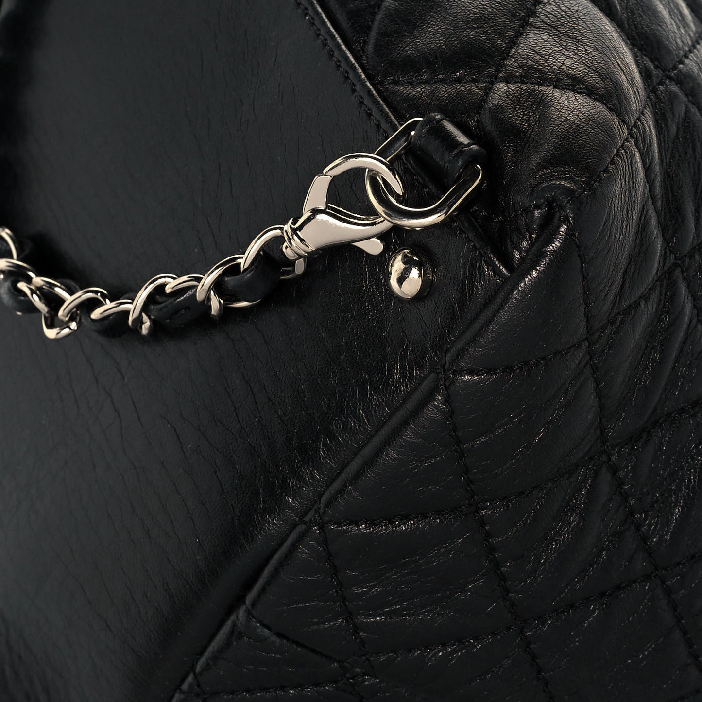 Lambskin Quilted Beijing Backpack Black