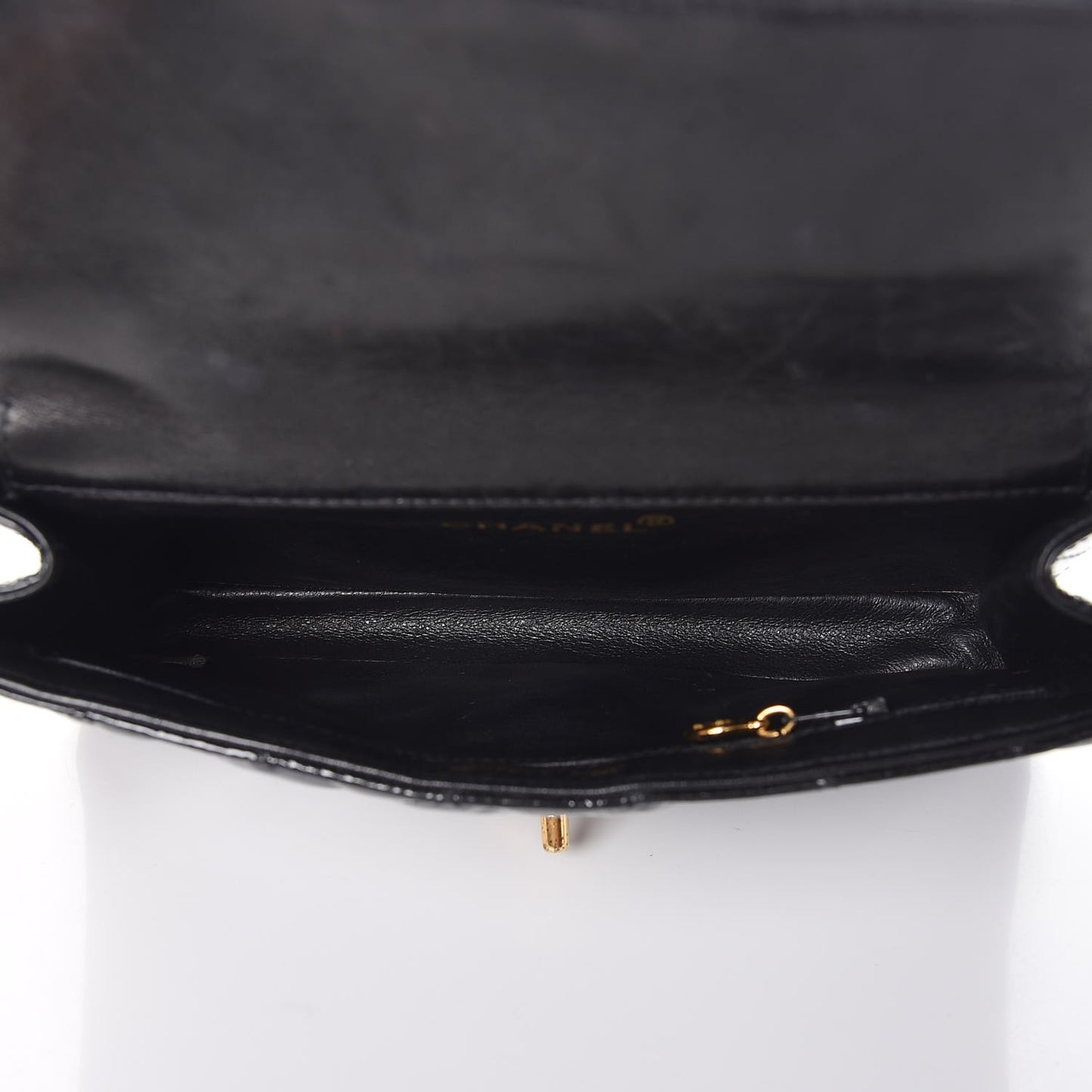 Patent Quilted Small Double Sided Flap Black