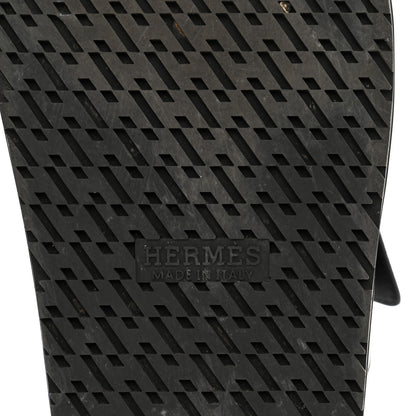 Hermes Calfskin Mens Chypre Sandals 42 Black 6 of 12