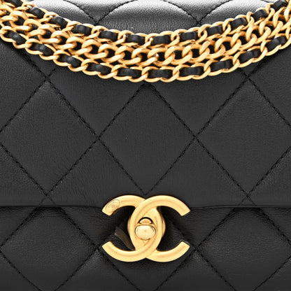 Chanel Calfskin Quilted Mini Chain Strap Flap Black 7 of 10