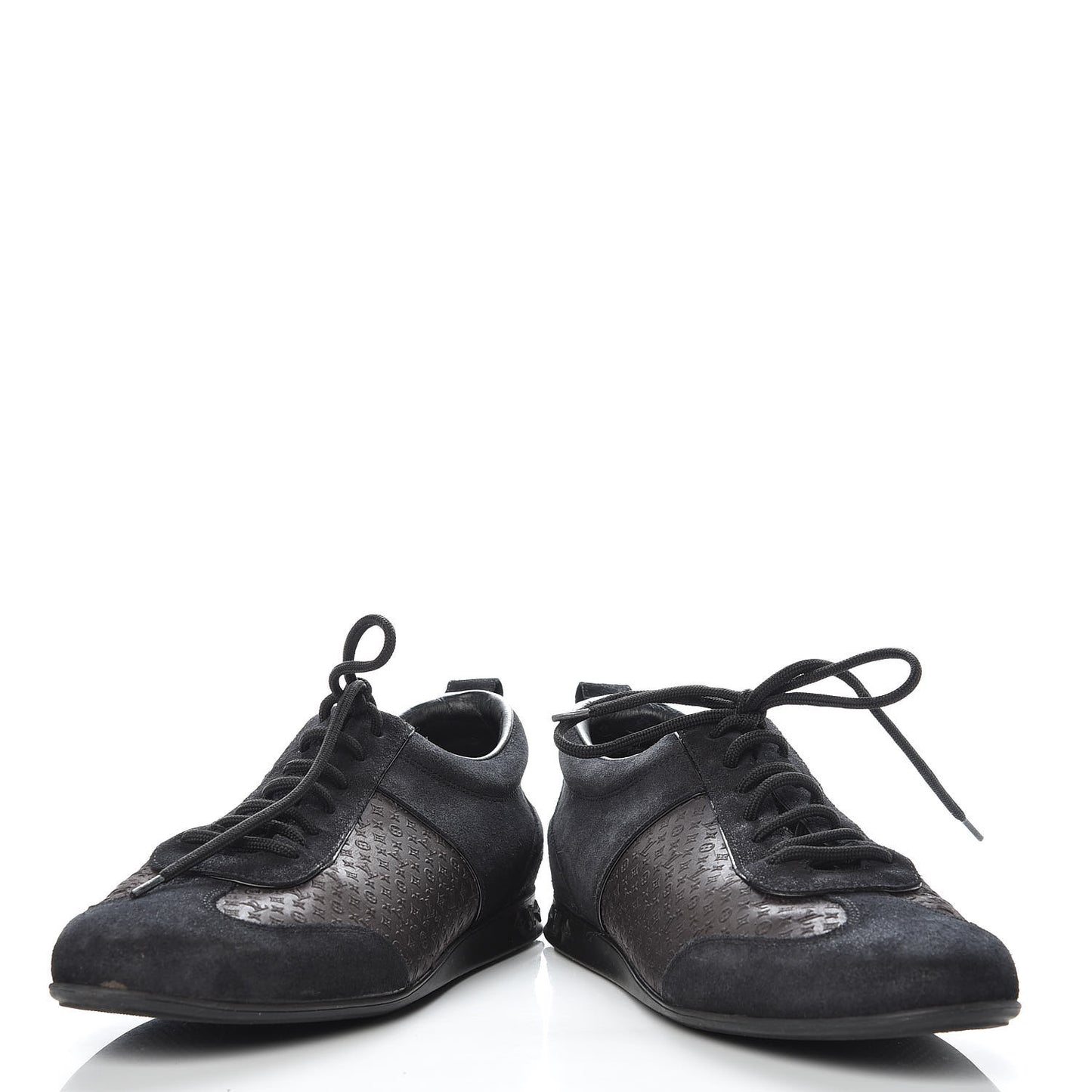 Suede Monogram Embossed Sneakers 38.5 Black