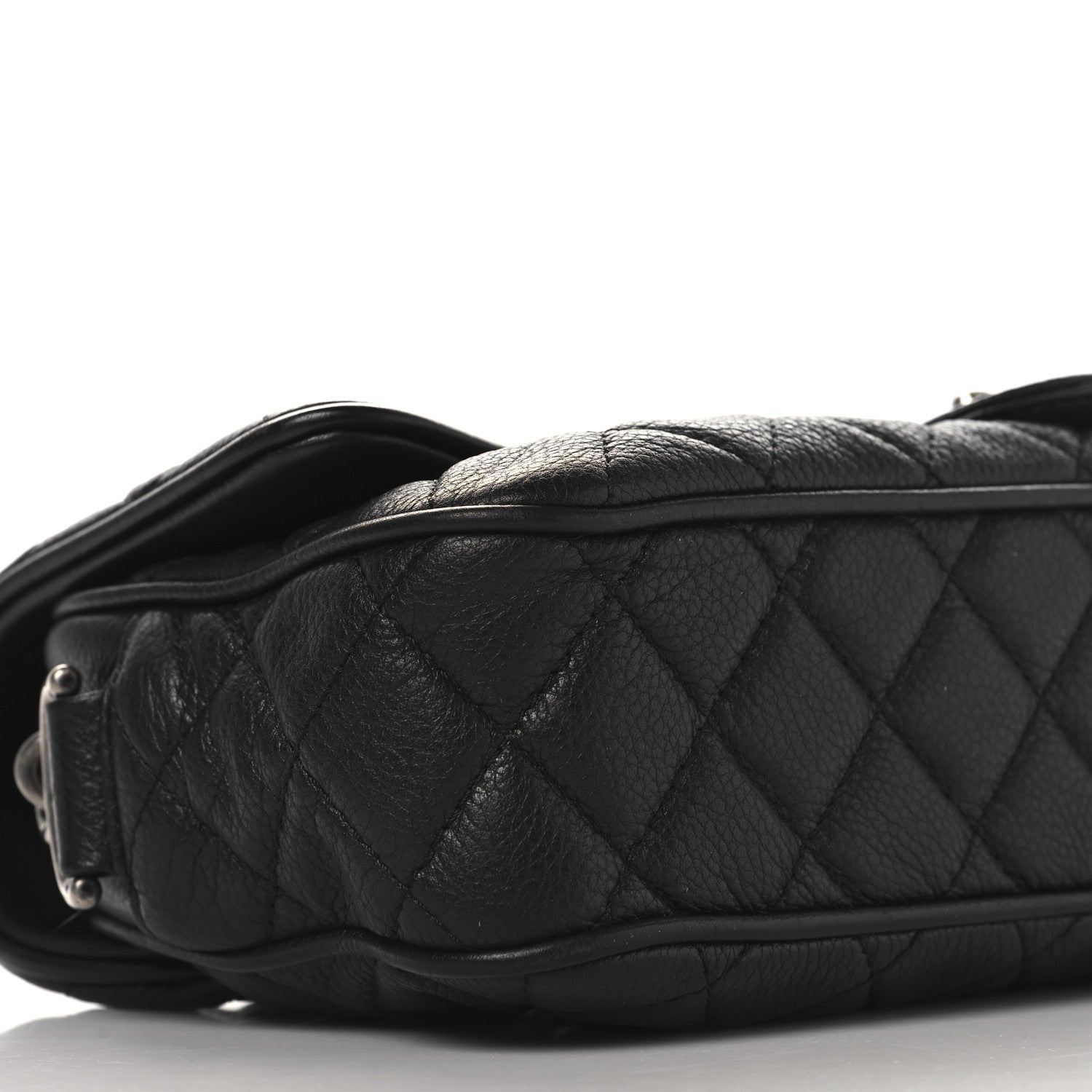 Chanel Grained Calfskin Quilted Medium Casual Rock Flap Black 9 of 10