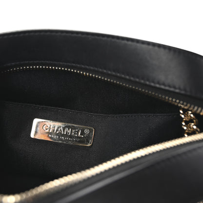 Chanel Calfskin Stitched Button Up Camera Case Pink Black 6 of 10