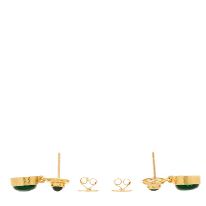 Elizabeth Locke 19K Yellow Gold Chrome Diopside Venetian Glass Mother of Pearl Putto and Duck Earrings Green 3 of 5