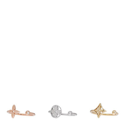 Louis Vuitton 18K Yellow Pink White Gold Diamond Idylle Blossom Ring 3 Set 50 5.25 1 of 5