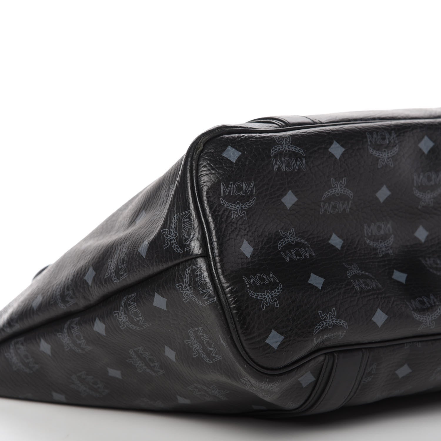 MCM Visetos Shopping Tote Black 6 of 9