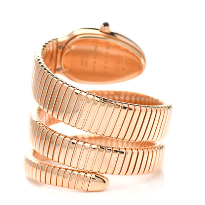 Bulgari 18K Rose Gold Diamond Bezel 35mm Serpenti Double Spiral Quartz Watch 3 of 5