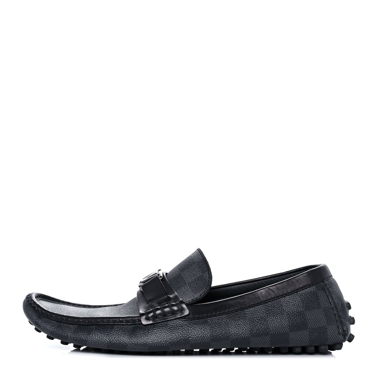 Mens Damier Graphite Hockenheim Moccasin Loafers 8 Onyx