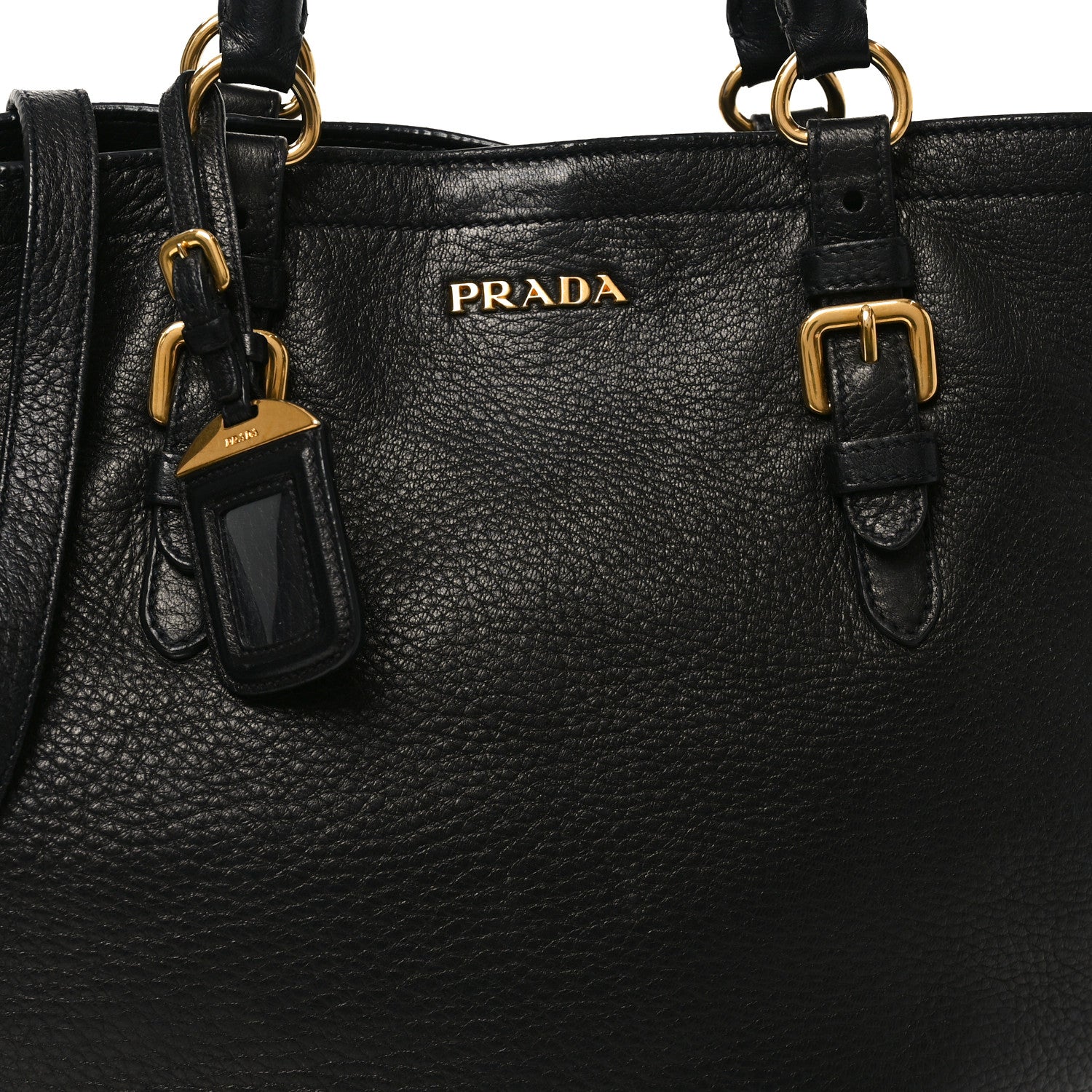 Prada Vitello Daino Tote Black 12 of 17