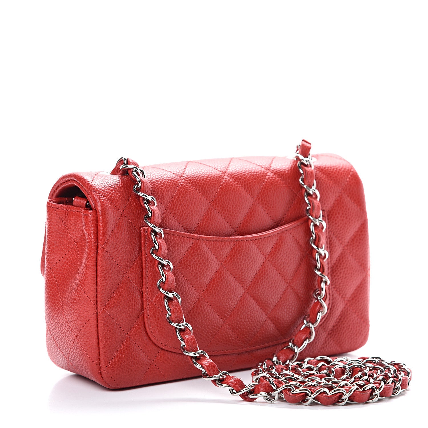 Chanel Caviar Quilted Mini Rectangular Flap Red 2 of 10