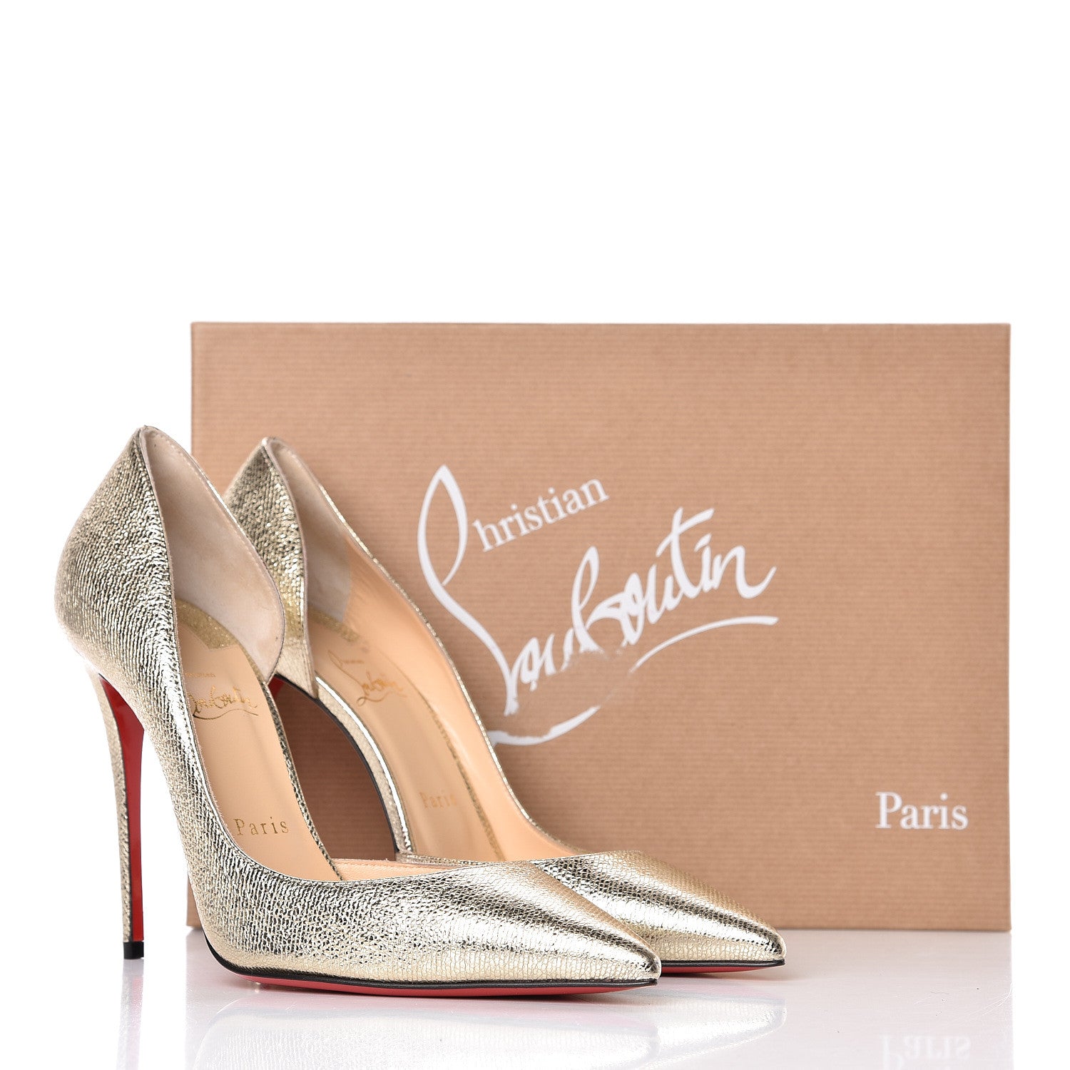 Christian Louboutin Calf Lame Tweed Iriza 100 Pumps 39.5 Platine 9 of 9