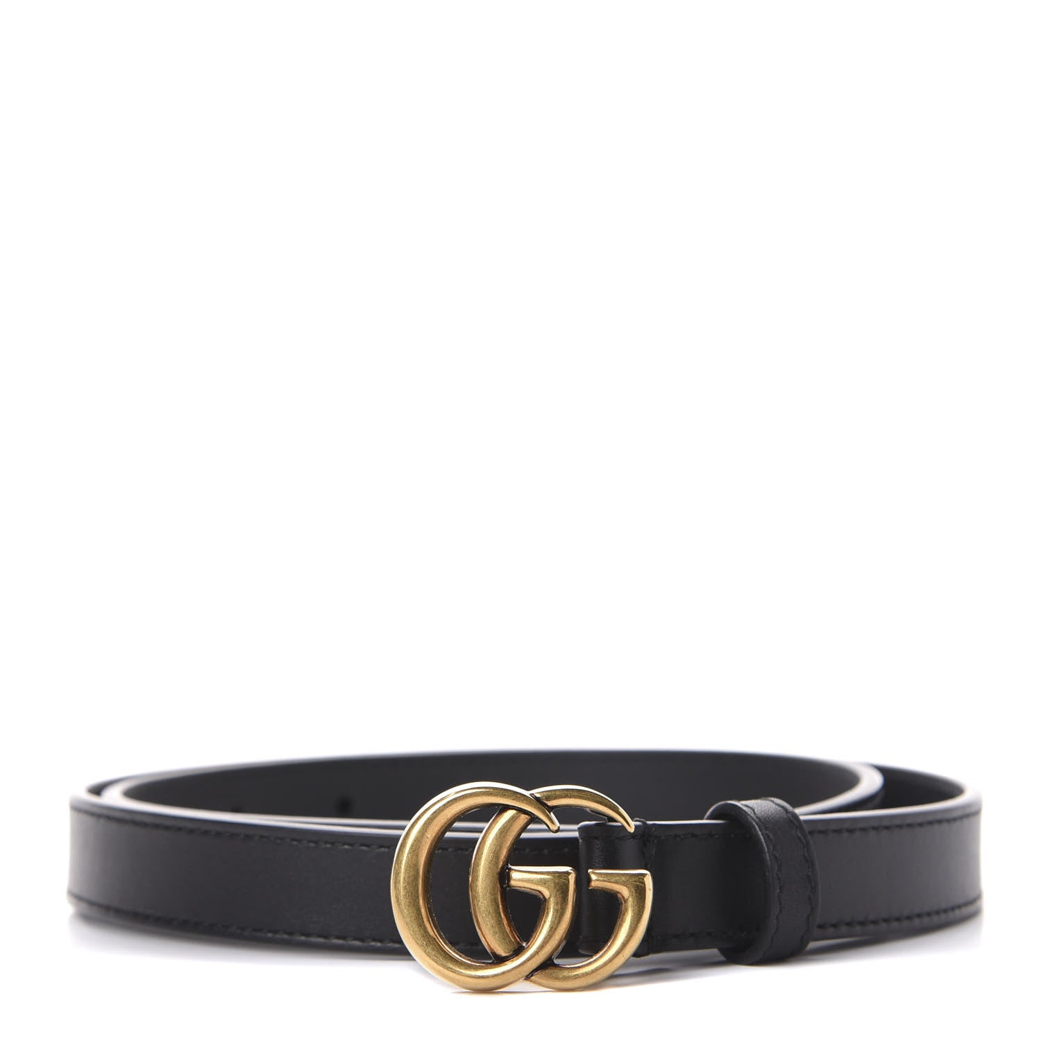 Gucci Calfskin Double G 20mm Belt 80 32 Black 1 of 6