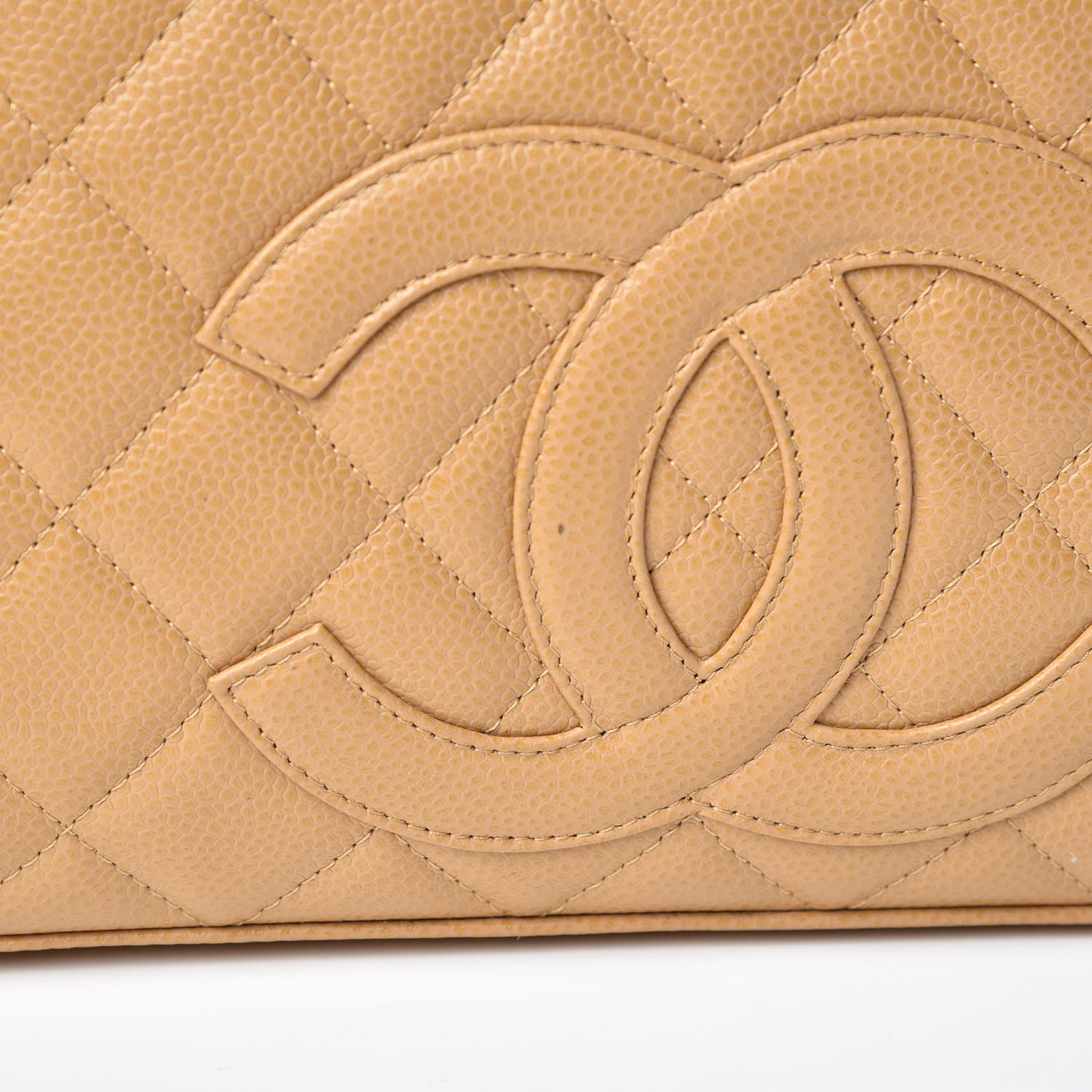 Caviar Quilted Small Bowler Beige