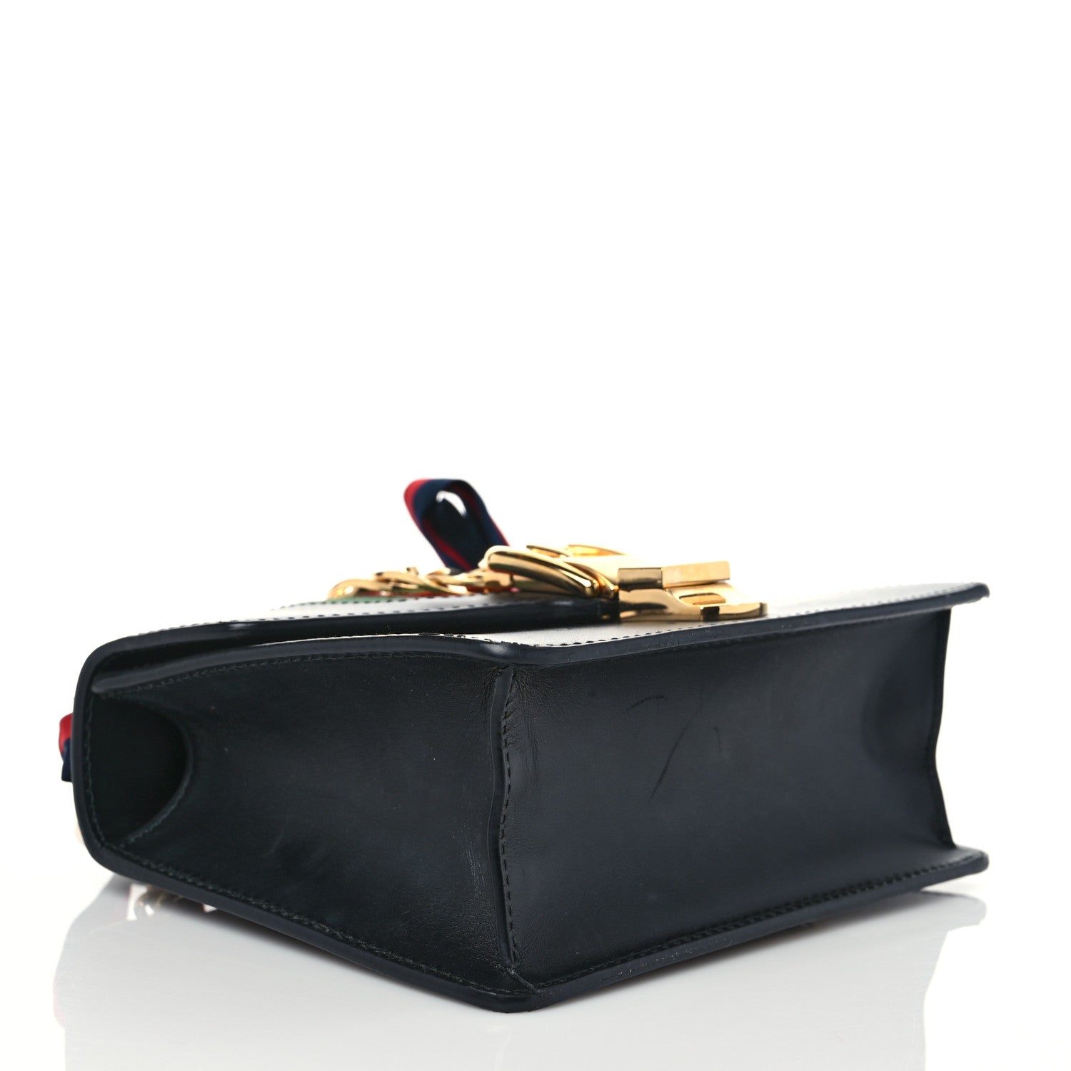 Gucci Calfskin Mini Sylvie Chain Shoulder Bag Black 3 of 9