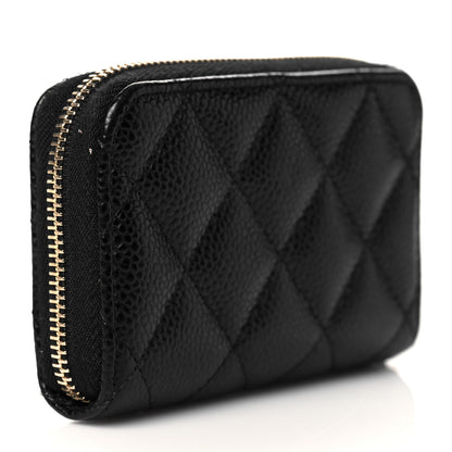 Chanel Caviar Quilted Zip Coin Purse Black 3 of 8