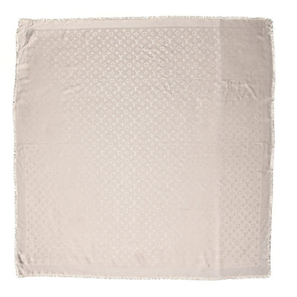 Louis Vuitton Silk Wool Monogram Shine Shawl Beige 1 of 4
