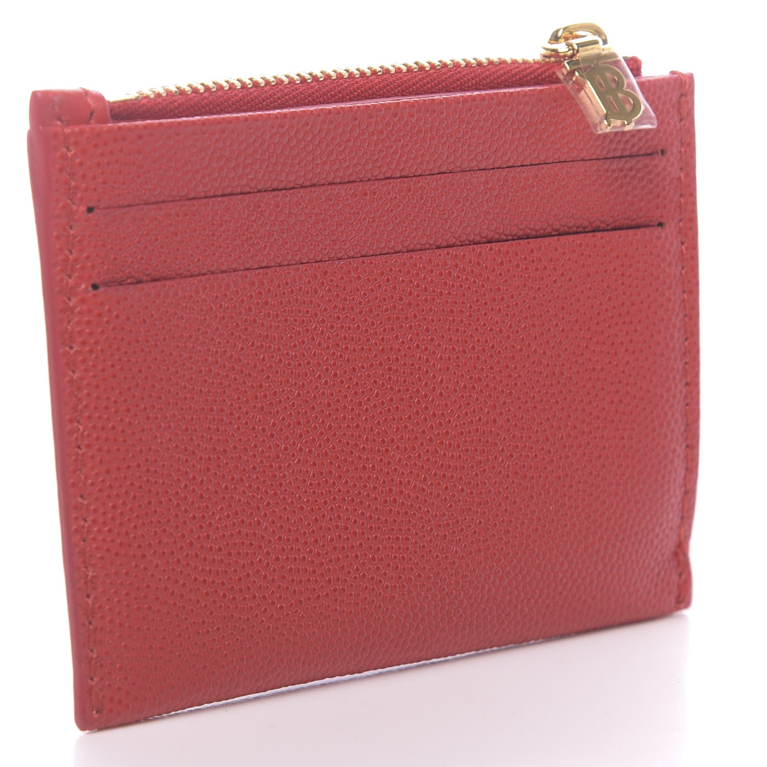 Burberry Calfskin Panola Coin Case Card Holder Bright Red 3 of 7