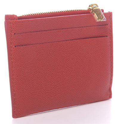 Burberry Calfskin Panola Coin Case Card Holder Bright Red 3 of 7