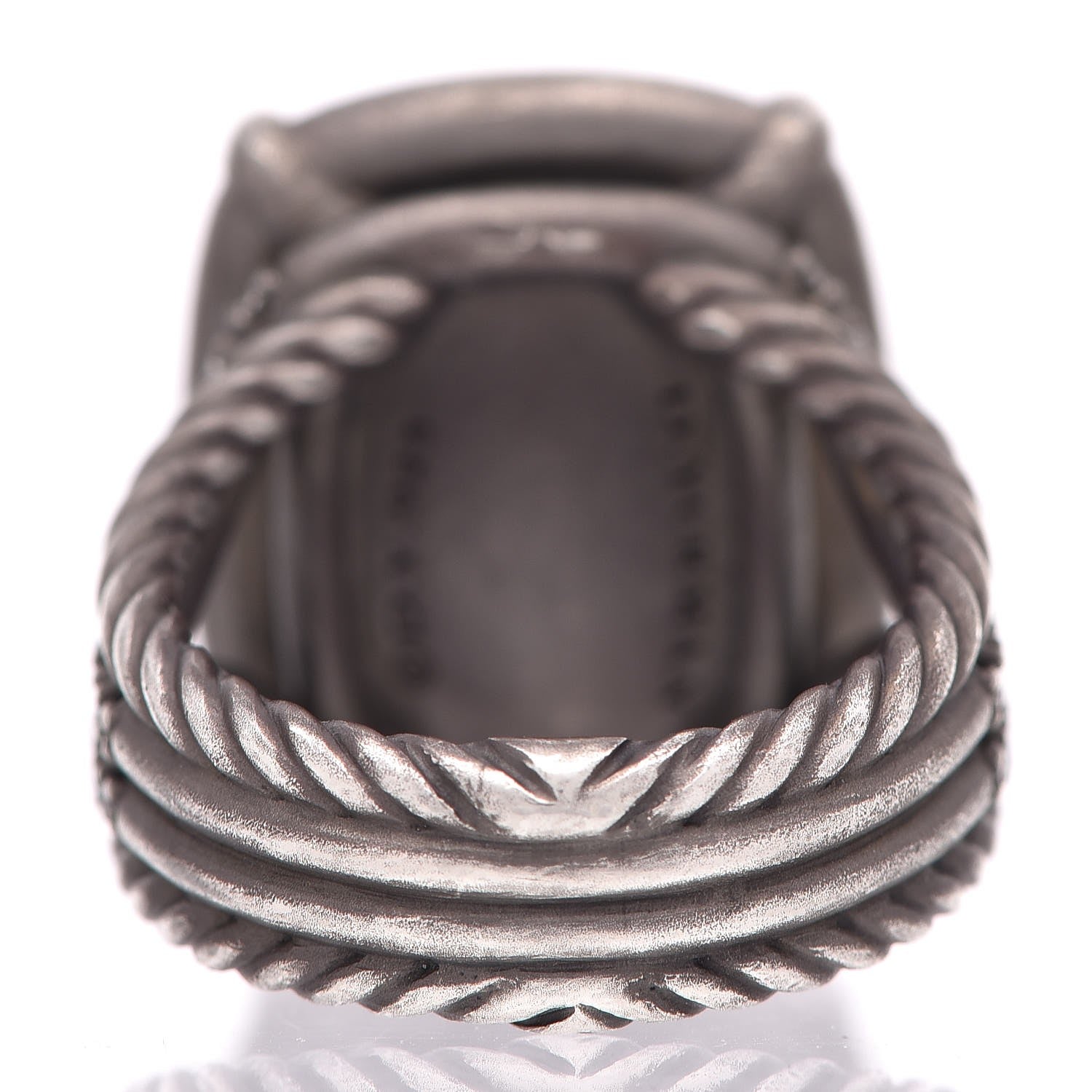 David Yurman Darkened Sterling Silver Diamond Blue Topaz 20mm Chatelaine Ring 57 8 4 of 5