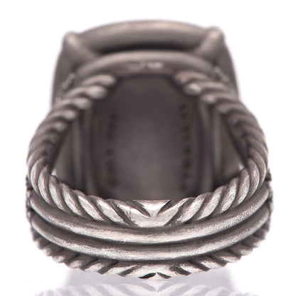 David Yurman Darkened Sterling Silver Diamond Blue Topaz 20mm Chatelaine Ring 57 8 4 of 5