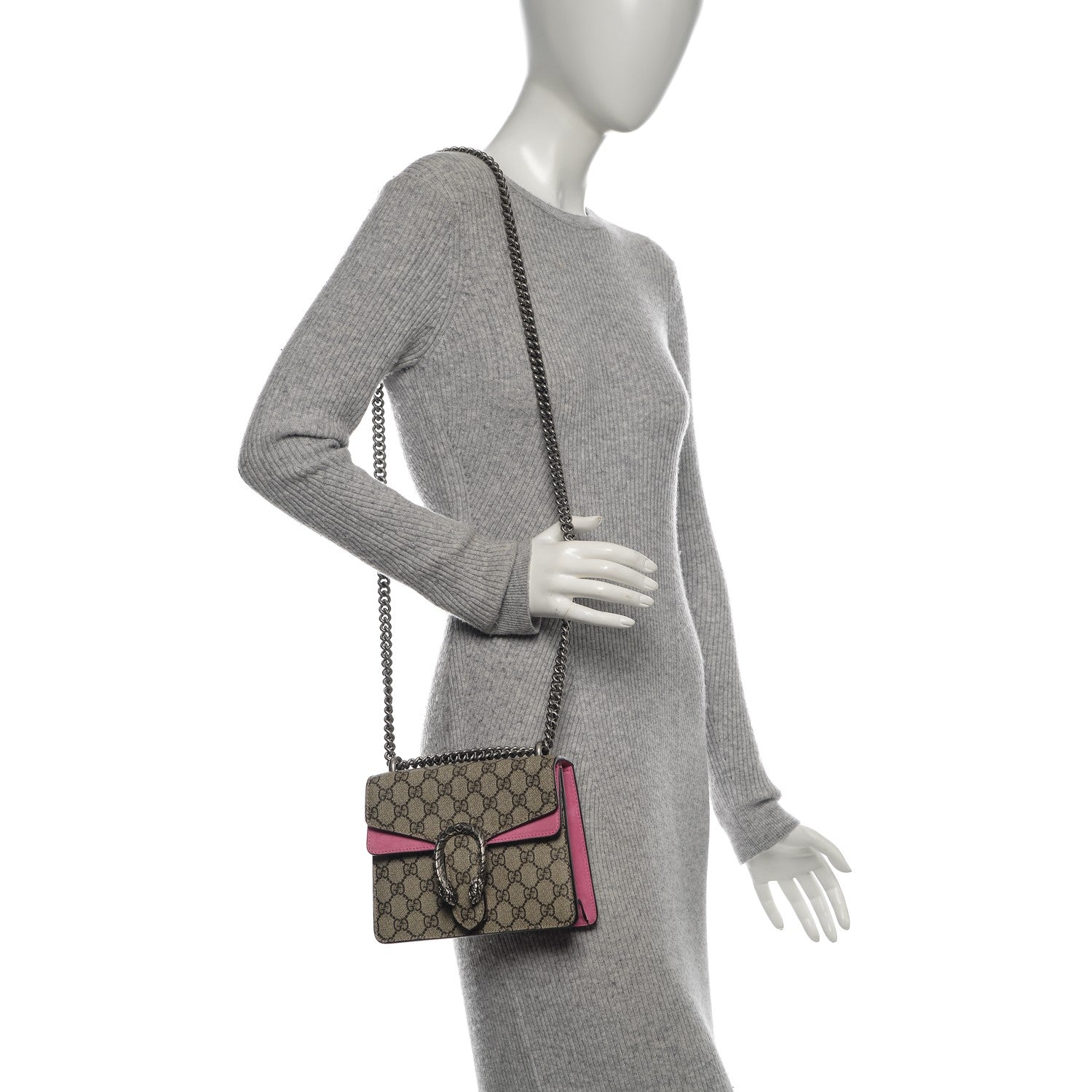 Gucci GG Supreme Monogram Mini Dionysus Shoulder Bag Pink 2 of 7