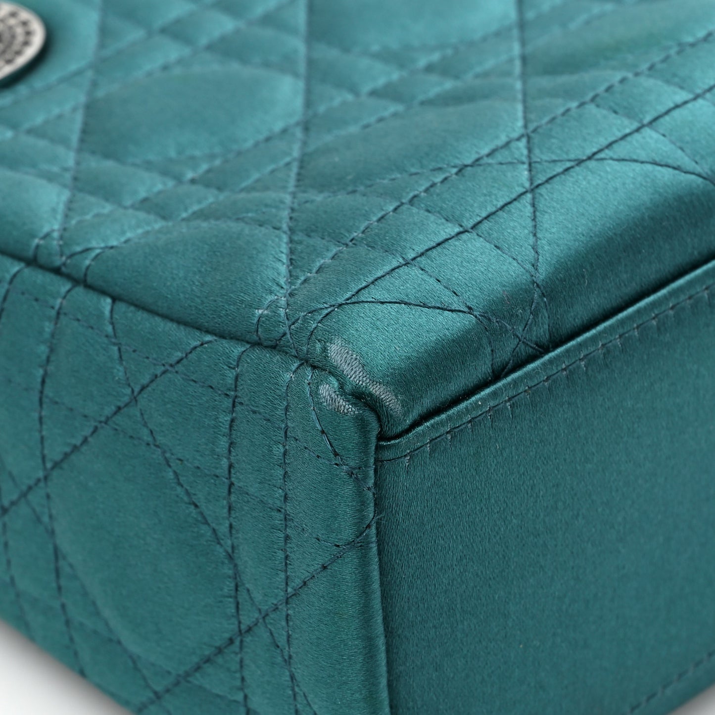 Satin Swarovski Crystal Cannage Mini Lady Dior Teal