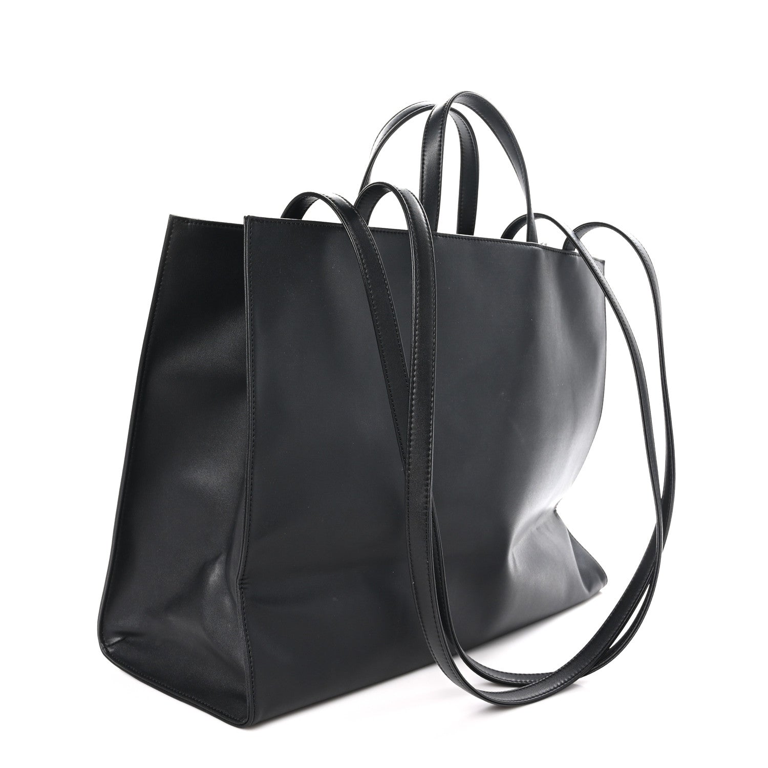 Telfar Vegan Leather Large Shopping Bag Black 3 of 9