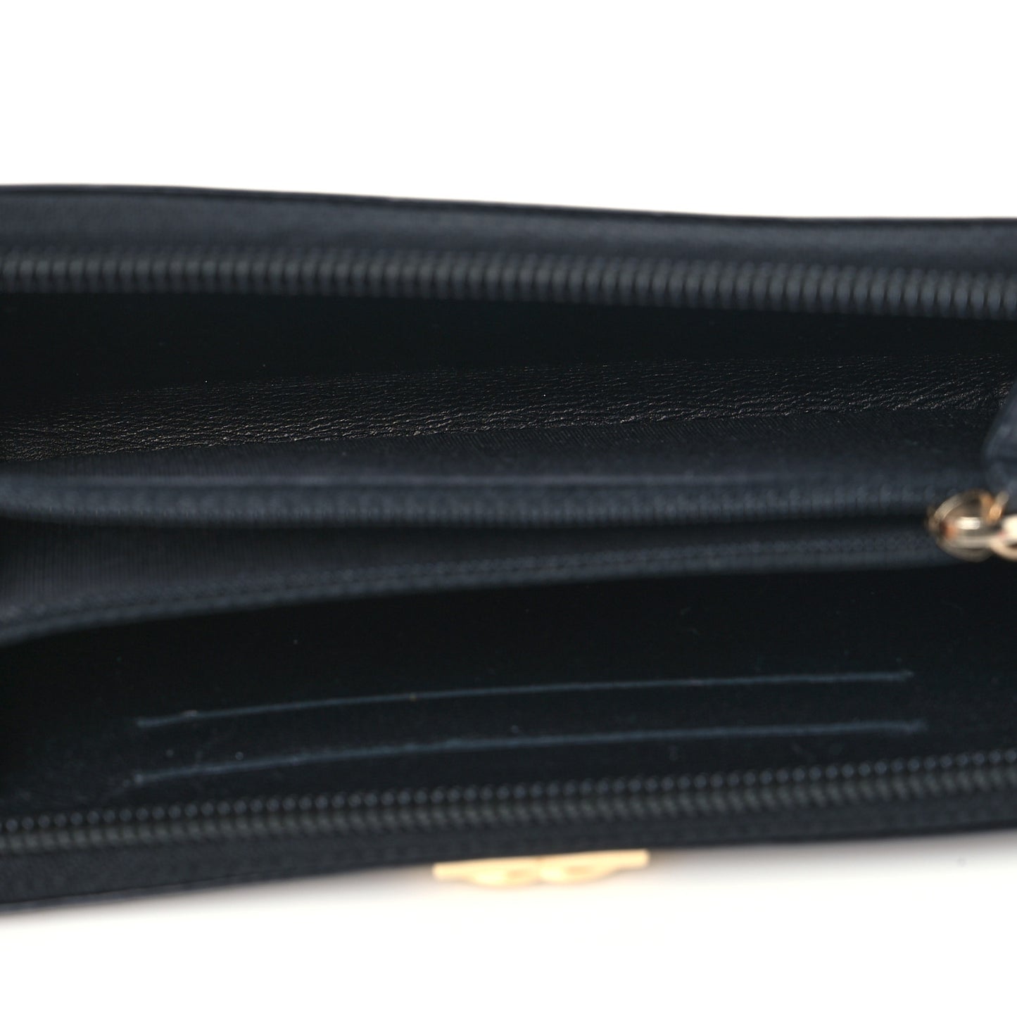 Patent Quilted Small Boy Zip Around Wallet Black