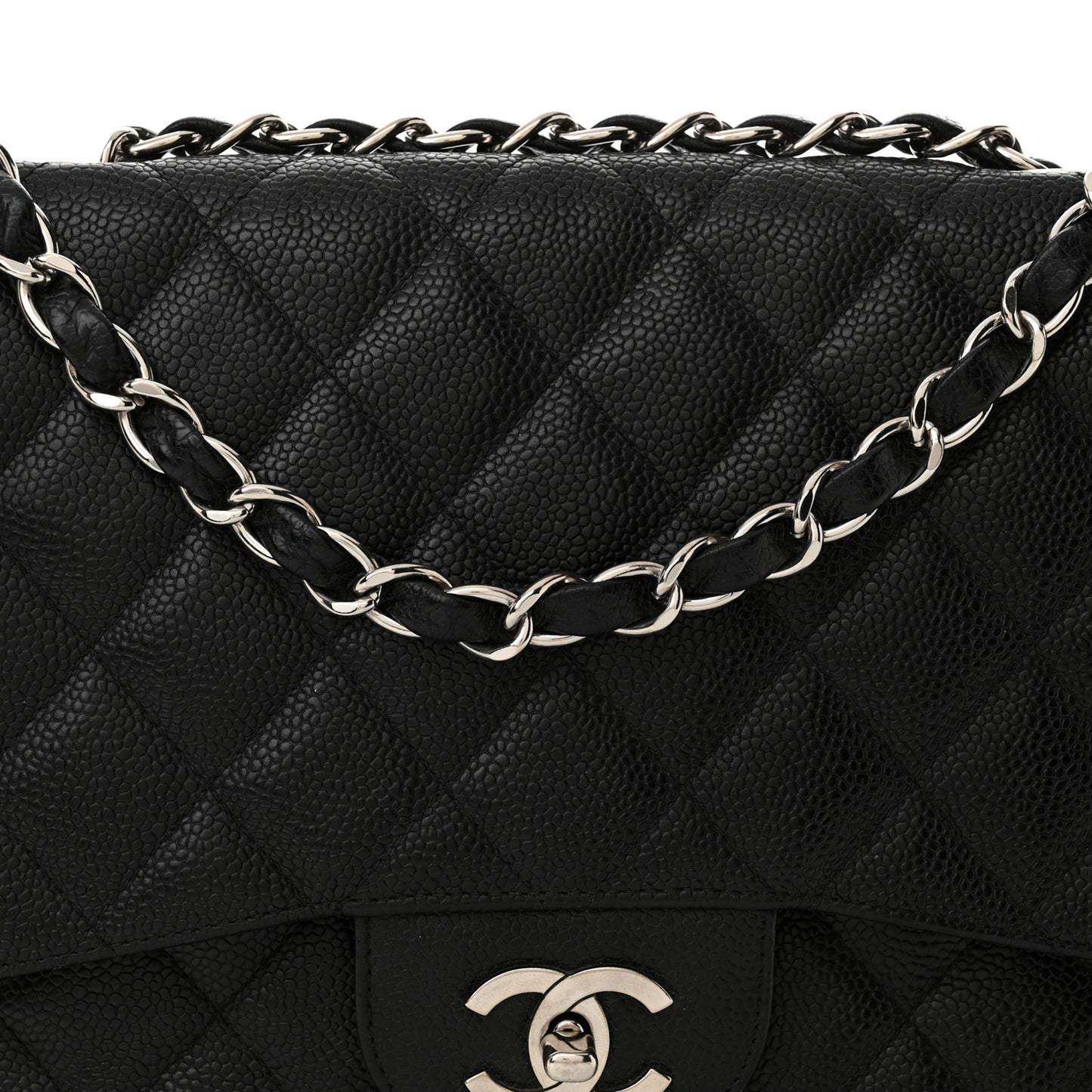 Caviar Quilted Jumbo Single Flap Black