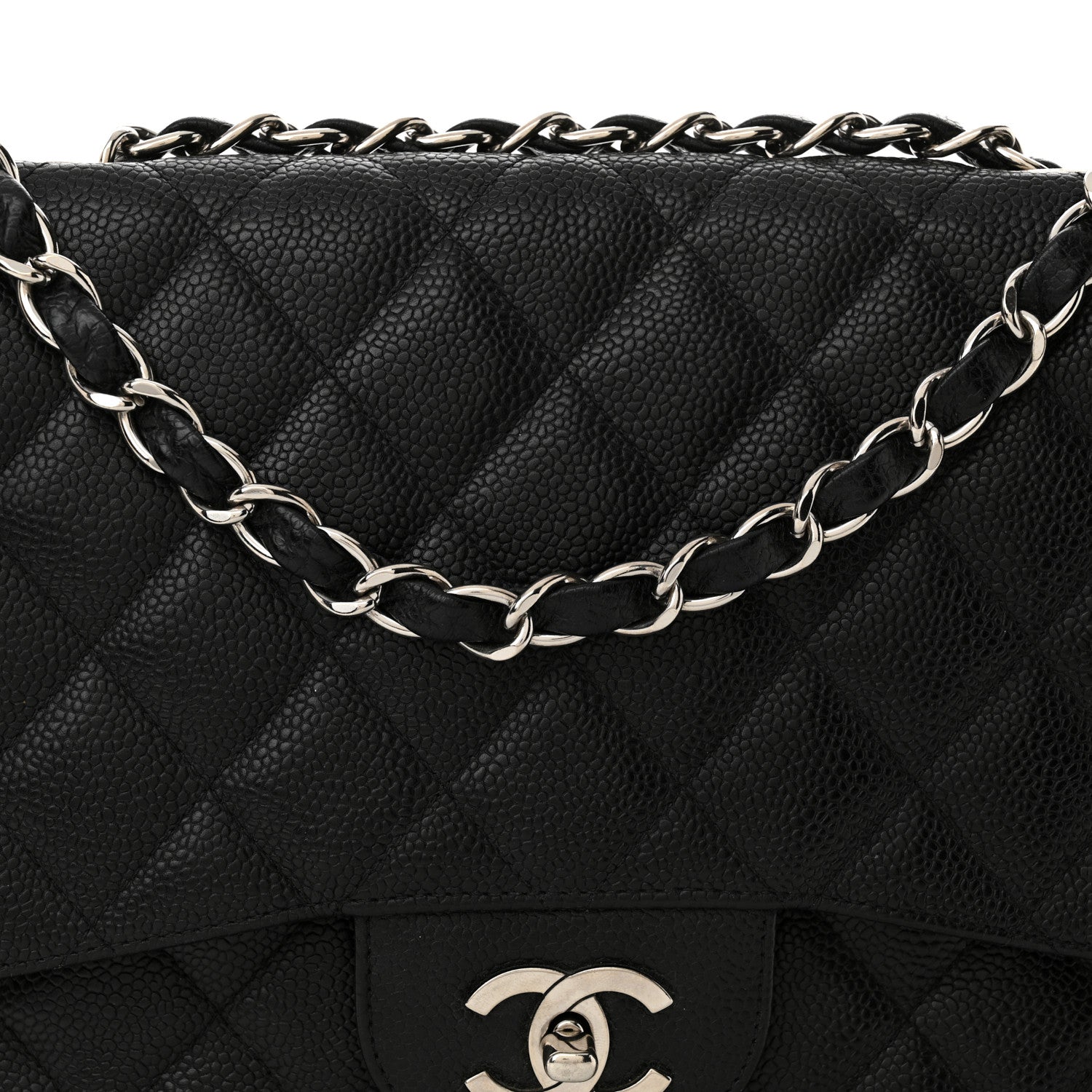 Chanel Caviar Quilted Jumbo Single Flap Black 9 of 13