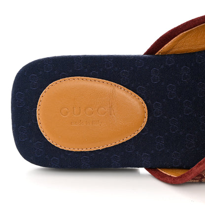 Gucci Canvas GG Monogram Womens Criss Cross Slide Sandals 39 Sahara Rubino Chardonnay 7 of 9