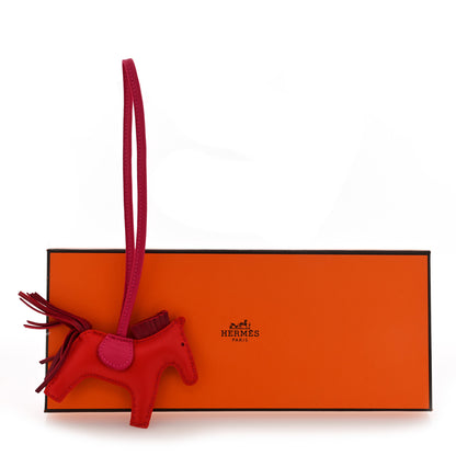 Hermes Milo Lambskin Grigri Rodeo Horse Bag Charm PM Rouge Indien Rubis Rose Mexico 4 of 4