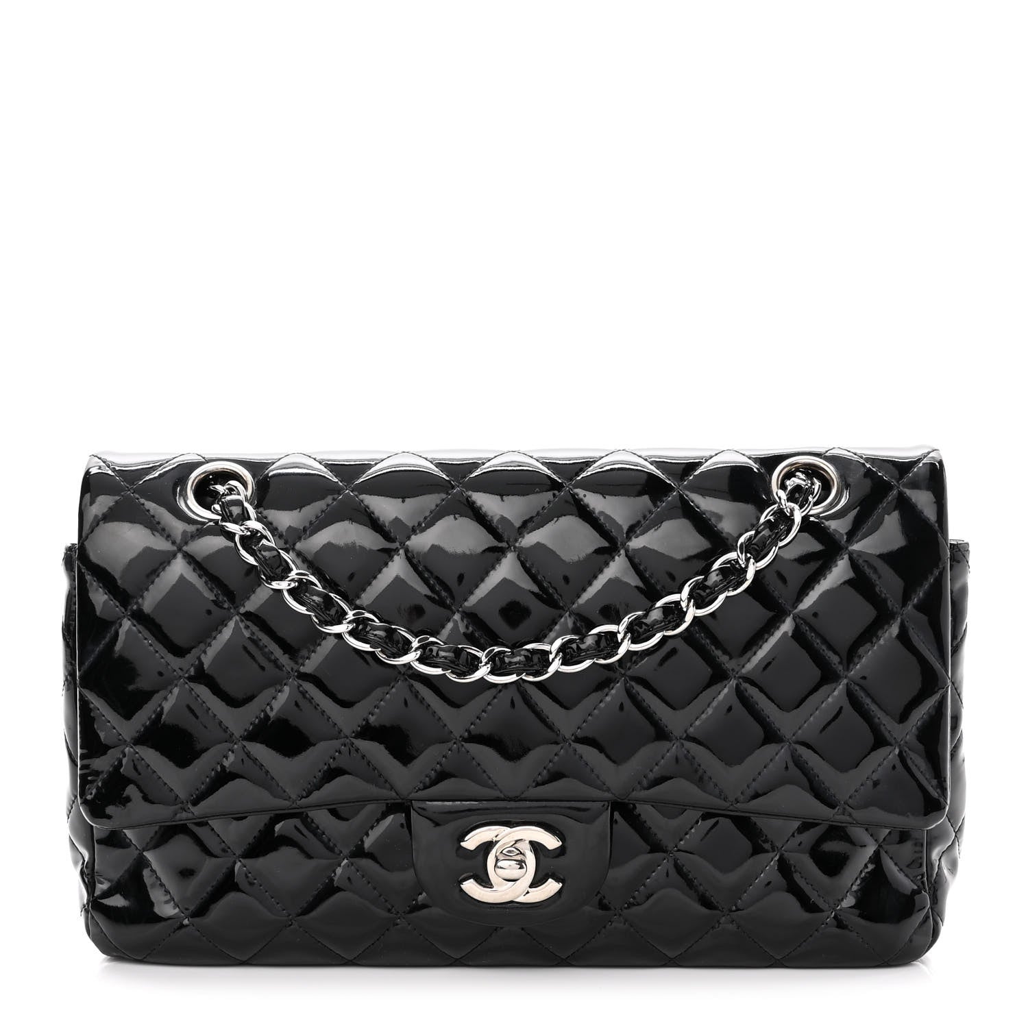 Chanel Patent Quilted Medium Double Flap Black 1 of 10