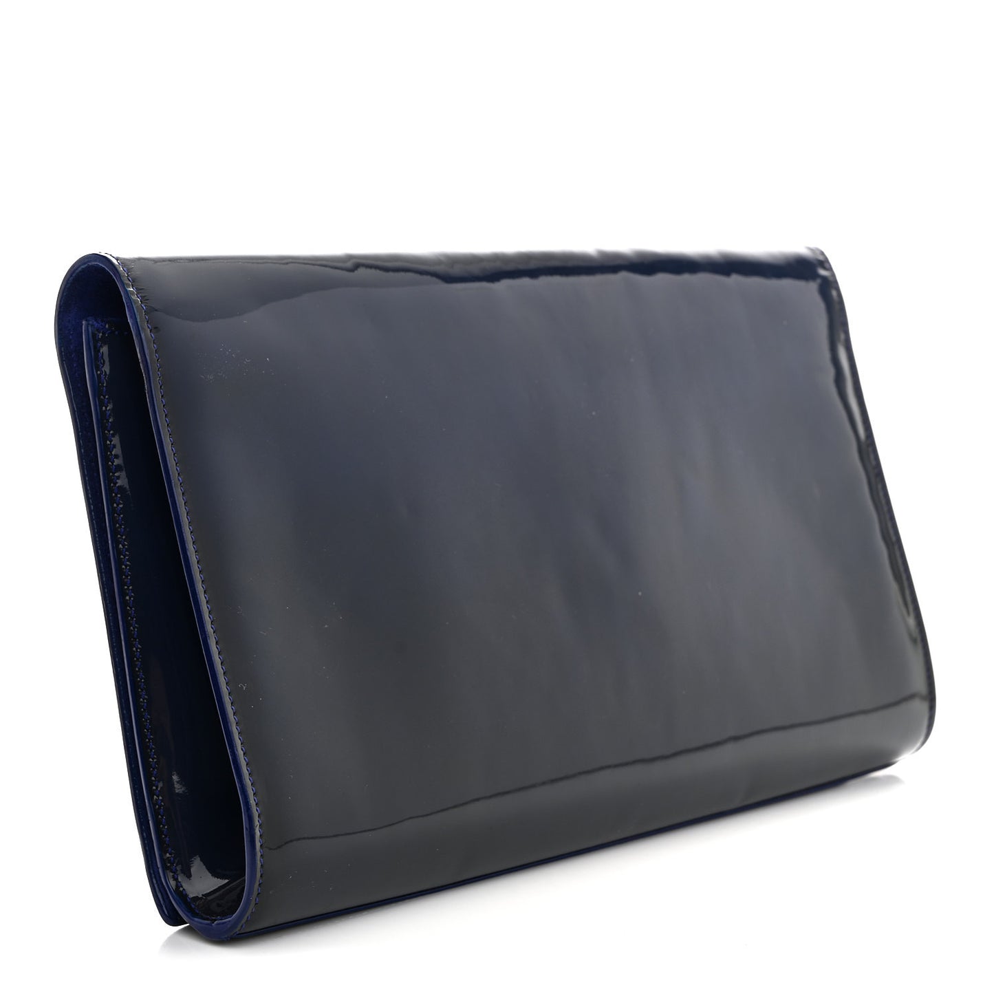 Patent Calfskin Monogram Large Belle De Jour Clutch Royal Blue