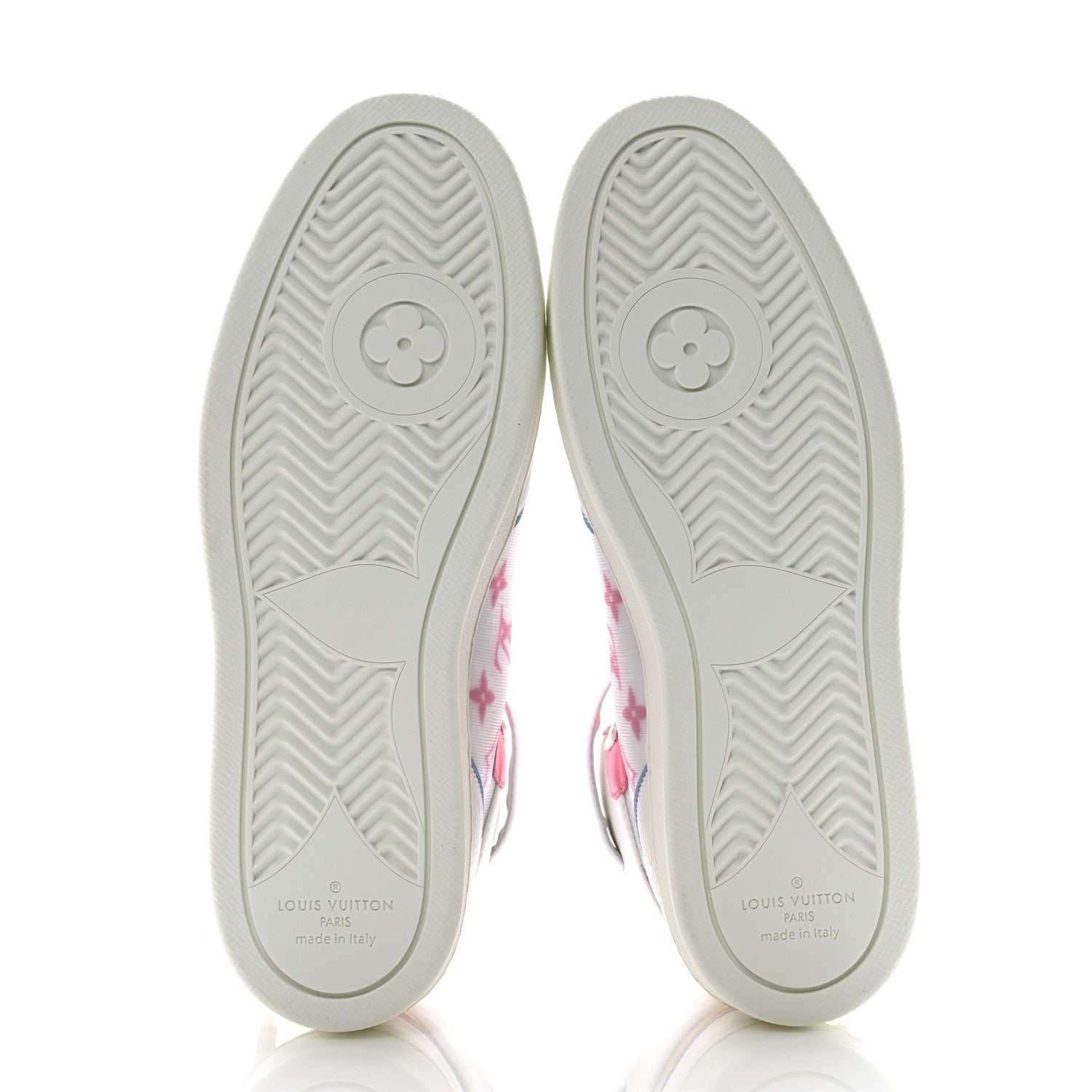 Louis Vuitton Calfskin Nylon Mesh Monogram Womens Boombox High Top Sneakers 39 Bleu Rose 5 of 9