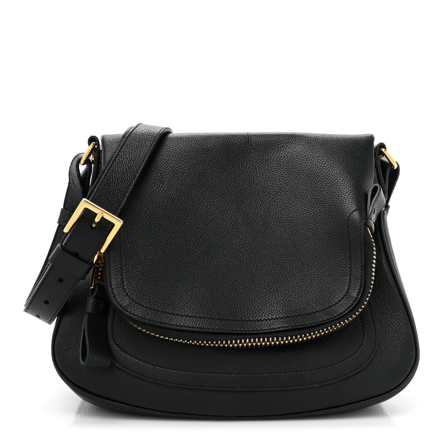 Tom Ford Grained Calfskin Medium Jennifer Crossbody Bag Black 1 of 18