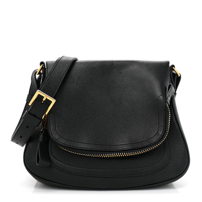 Tom Ford Grained Calfskin Medium Jennifer Crossbody Bag Black 1 of 18