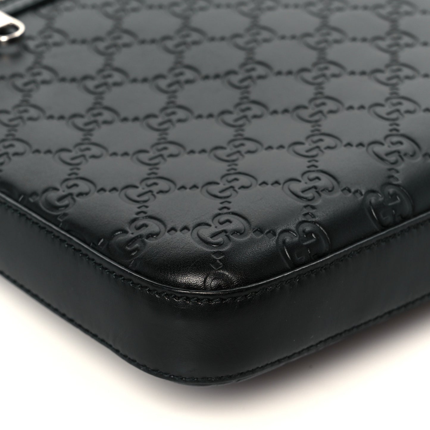 Guccissima Signature Medium Flat Messenger Bag Black