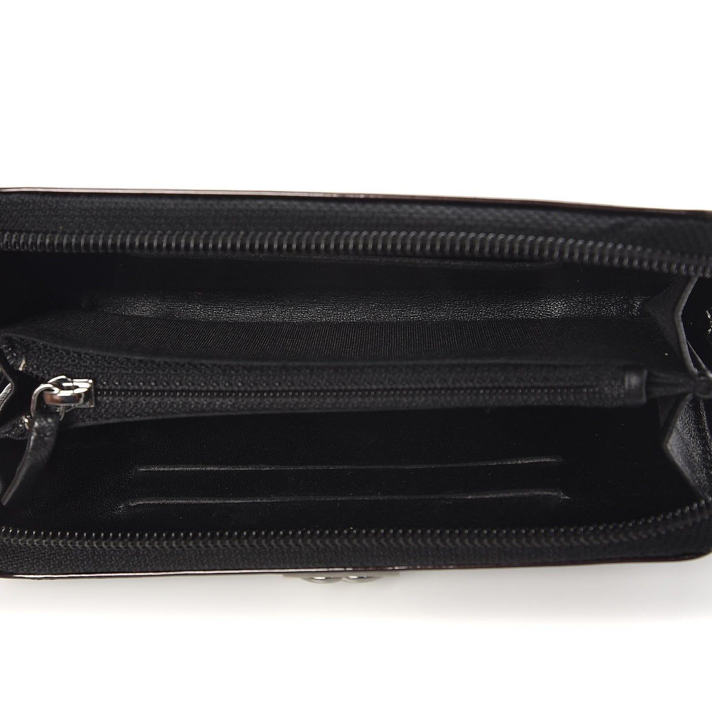 Patent Quilted Boy Zip Around Wallet Burgundy
