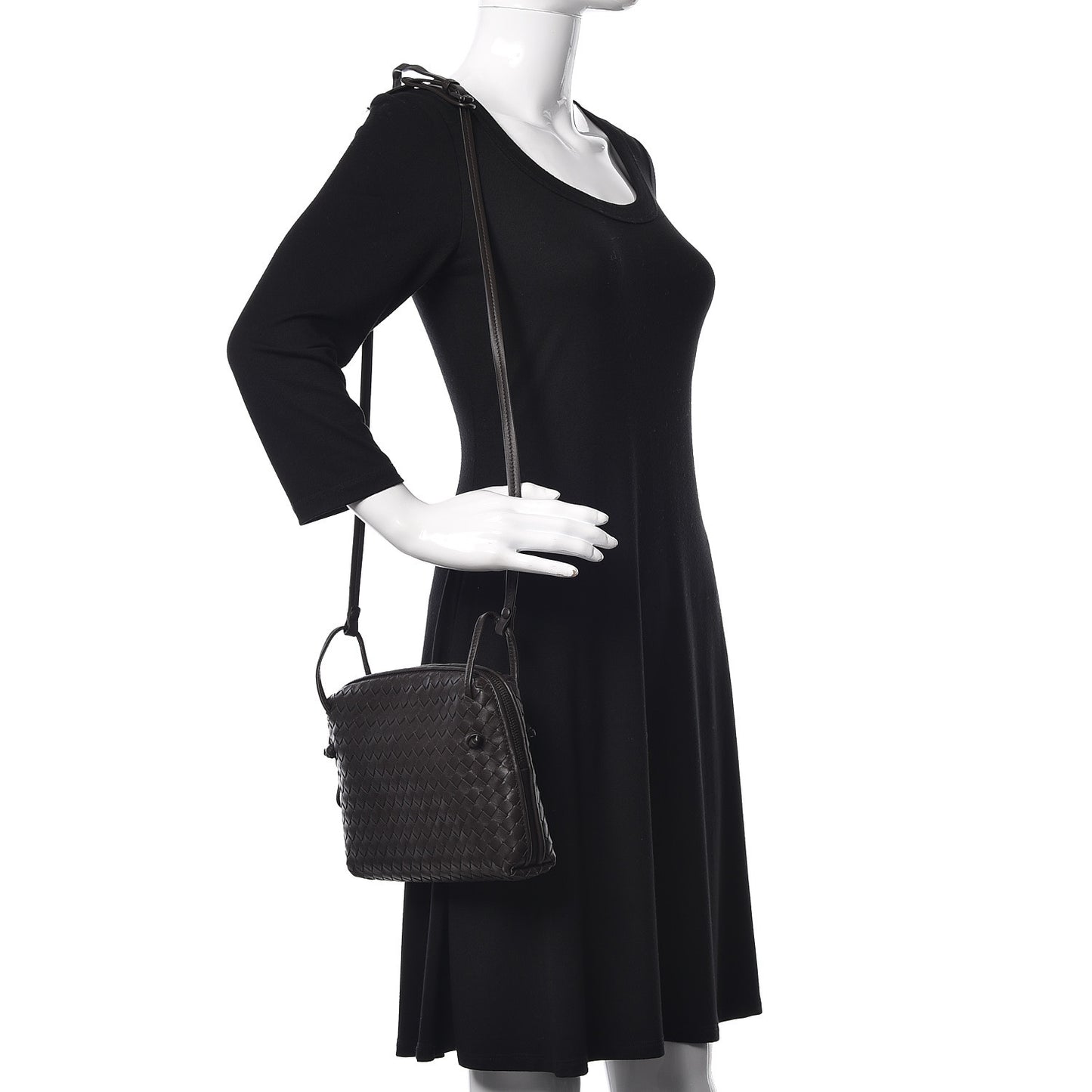 Nappa Intrecciato Pillow Crossbody Messenger Ebano