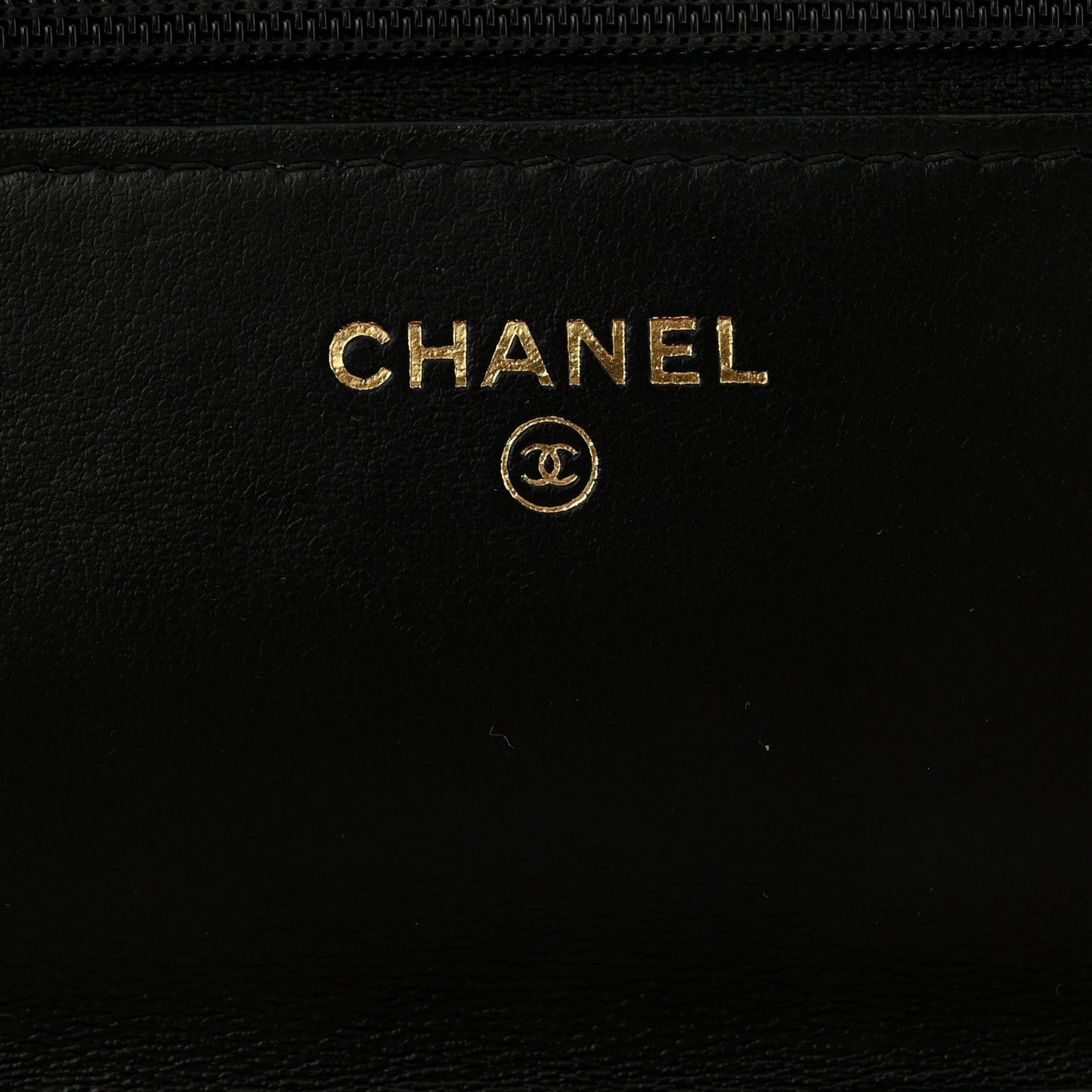 Lambskin Quilted Chain Around Wallet On Chain WOC Black