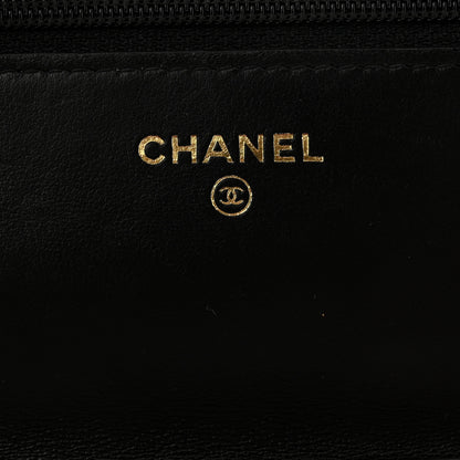 Chanel Lambskin Quilted Chain Around Wallet On Chain WOC Black 6 of 13