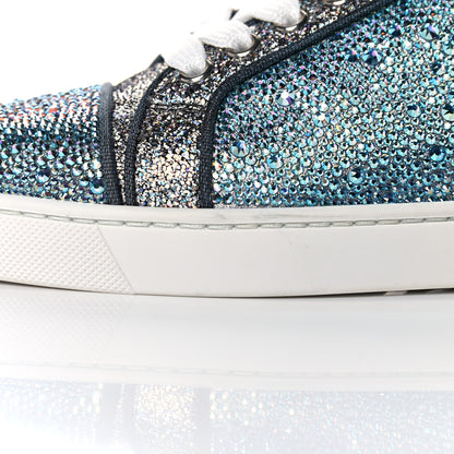 Christian Louboutin Metallic Strass Louis Junior Flat Sneakers 35 Silver AB 10 of 11