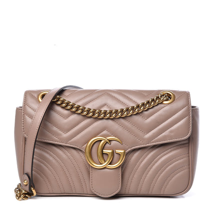 Gucci Calfskin Matelasse Small GG Marmont Shoulder Bag Porcelain Rose 1 of 14